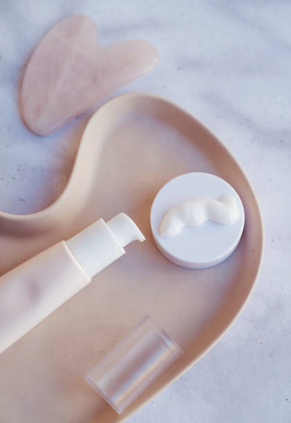 istock Anti aging face cream on a  marble tray 2169631471