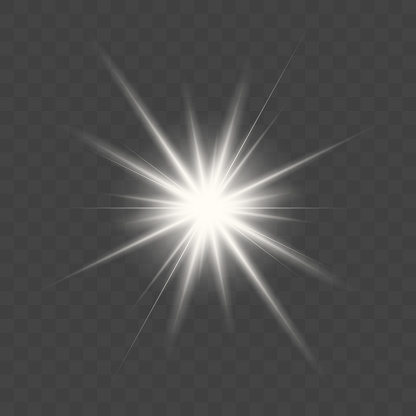 Transparent Star Exploding Exploding Star Shines With Beautiful White Light On A Transparent ...