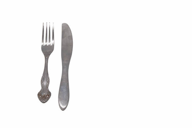 istock Metal cutlery on a white background. Horizontal 2169649667