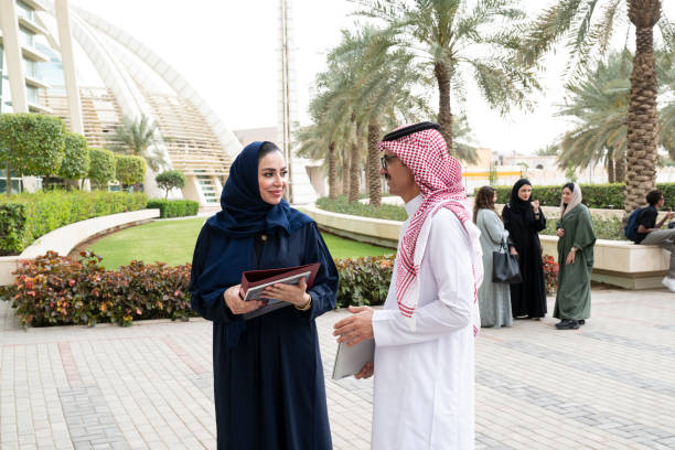 istock University lecturers on modern coeducational Saudi university campus 2169658811