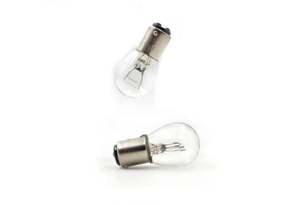 Motorcycle headlight bulb isolated on white background closeup. good for article or commercial