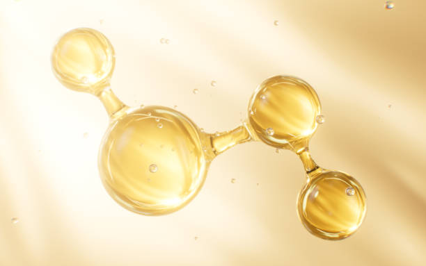 istock Golden abstract spheres, golden molecules, 3d rendering. 2169660676