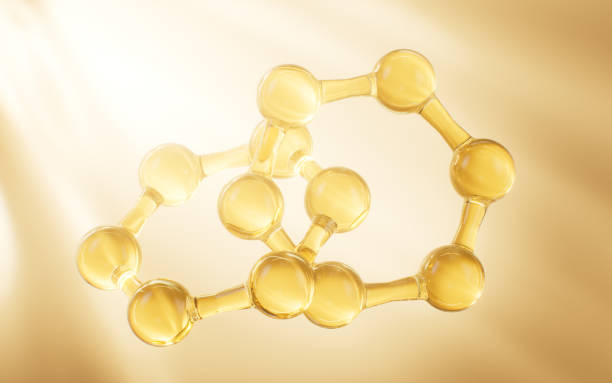 istock Golden abstract spheres, golden molecules, 3d rendering. 2169660720