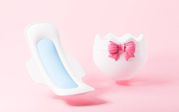 istock Menstrual pad and period pants in the pink background, 3d rendering. 2169661239