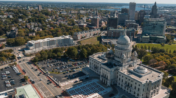 istock Administative District on Capitol Hill with Rhode Island State House and  Downtown Providence in the backdrop. View from above. 2169662116