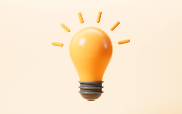 istock Yellow cartoon lamp bulb, thinking and brainstorming, creativity and ideas, 3d rendering. 2169662827