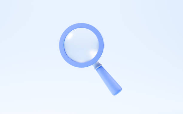 Isolated Black Magnifying Glass Tool for Investigation