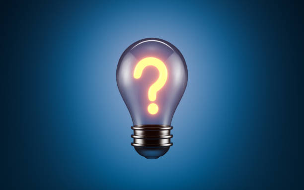 istock Question mark and lamp bulb, brainstorm and ideas, 3d rendering. 2169662955
