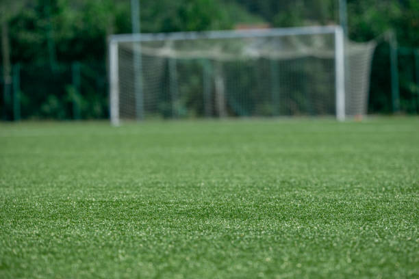 Artificial turf on soccer field