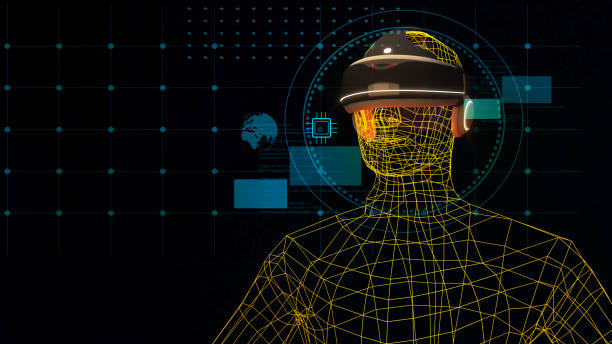istock Virtual camera technology, virtual reality, simulated world travel via cyberspace, digital technology metaverse,dark back ground,3d rendering 2169670315