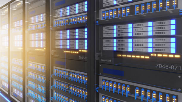istock Shot of Data Center With Multiple Rows of Fully Operational Server Racks. Modern Telecommunications,Data center cooling,server room,3d rendering 2169670360