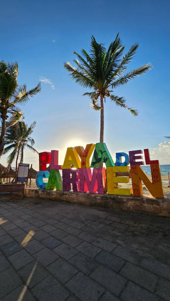 istock Playa del Carmen sign at sunrise 2169671930
