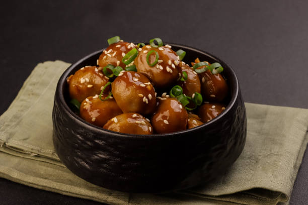 istock Meatballs Teriyaki with Sesame Seeds in a Bowl. 2169677280