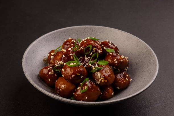 istock Mongolian Glazed Meatballs with Mongolian Sauce. 2169677483