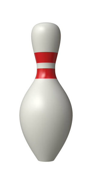 3D Bowling icon rendering. Realistic illustration of bowling pin