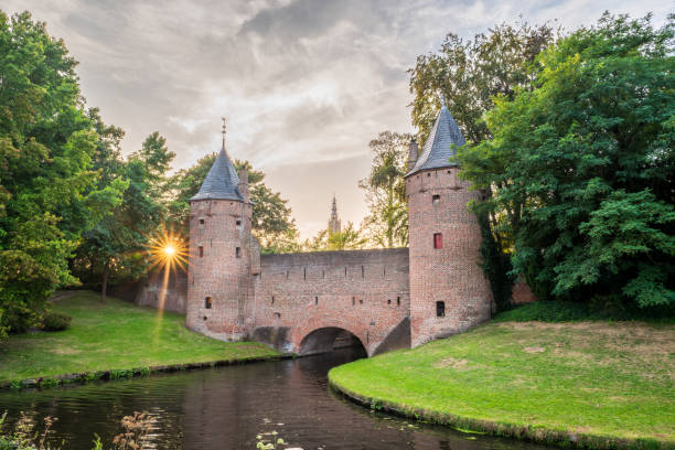 The Monnikendam is a preserved water gate in the Dutch city of Amersfoort. Under this gate, the water from the Heiligenbergerbeek flows into the city center. The gate consists of two towers connected by an archway and is located on the eastern side of the city center.