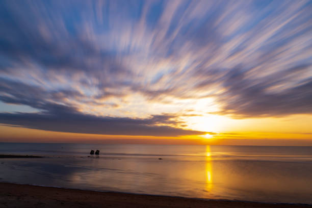Evening view by the sea, sunset by the sea