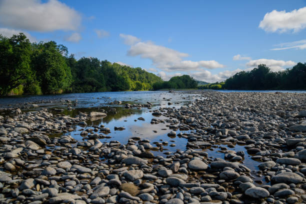 Beautiful rocky river bank in Kamchatka