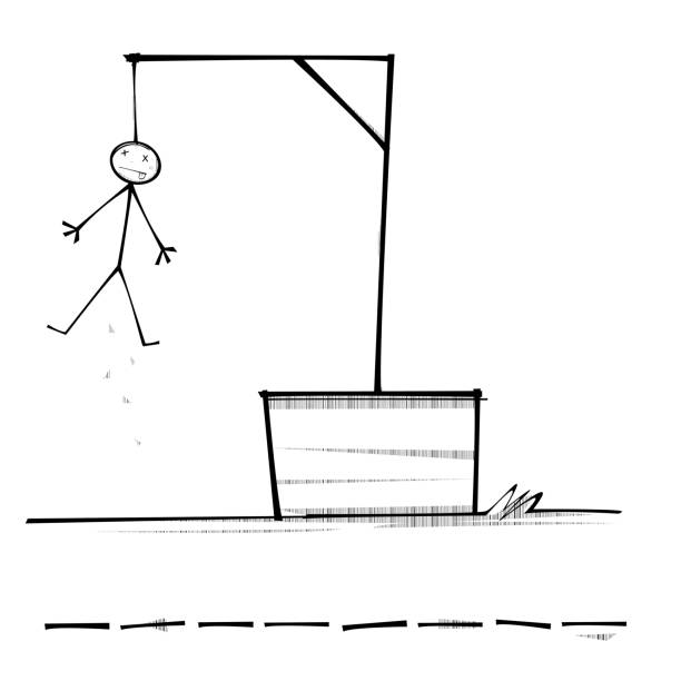 Hangman A man is hanged and no letters are guessed hangman stock illustrations