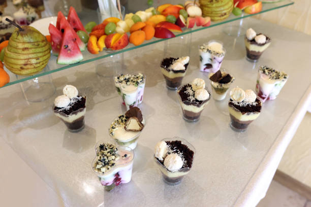 istock Pastries, mousses and various sweets for the festive buffet table. 2169704874