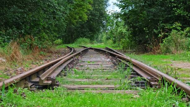 istock Railway Junction Switch Splitting or Merging Track into Separate Routes 2169705503