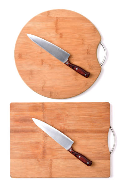 istock Kitchen wooden board with knife 2169713320