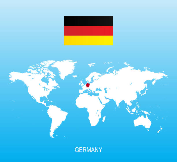 Flag Of Germany And Location On World Map Stock Download Flag Of Germany And Location On World Map 