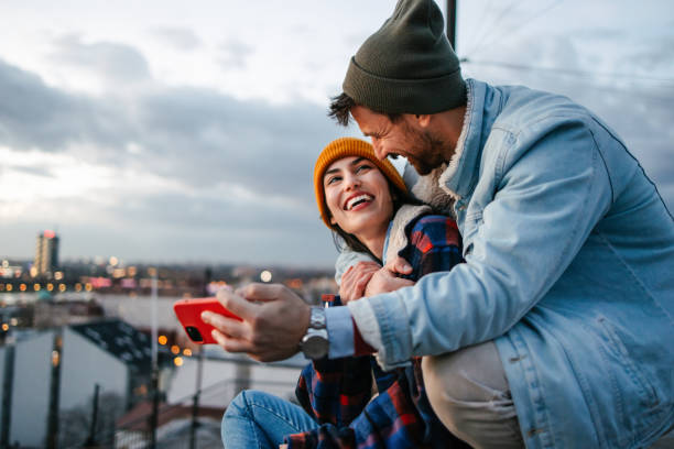 Happy moments together stock photo