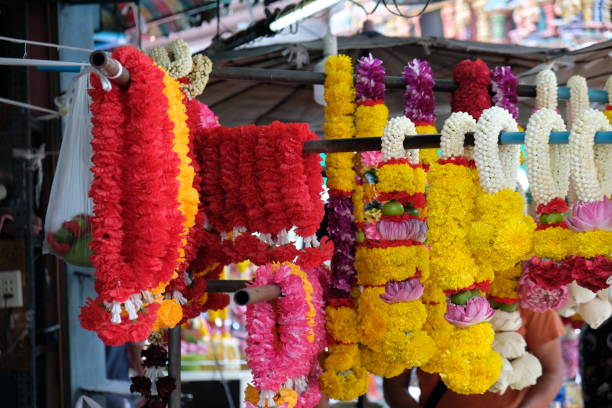 istock multi-colored garlands of flower petals 2169731801