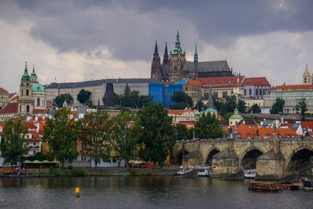 View of buildings by a river