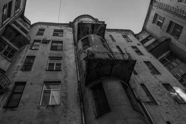 Architecture of the old Soviet courtyard