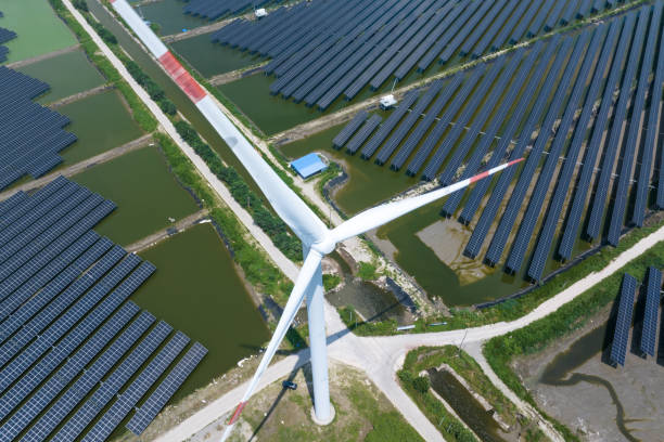 istock solar power station and wind power station 2169744447