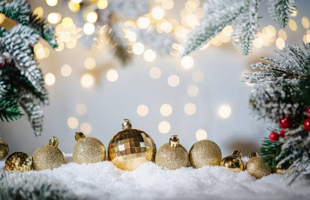 istock Christmas balls on fir branches 2169745707