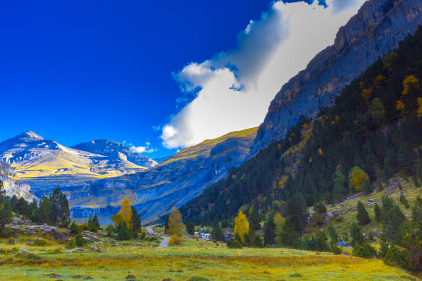 Landscape of the Pyrenees mountain range in Spain.