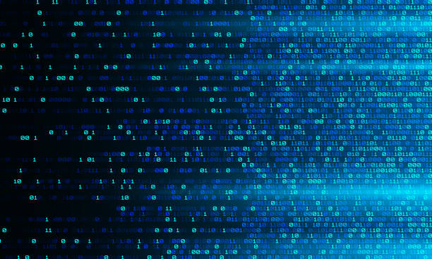 illustrazioni stock, clip art, cartoni animati e icone di tendenza di sfondo del codice di programmazione software di dati binari al neon. parti casuali del codice del programma. concetto di tecnologia dei dati digitali. 1 0 codice macchina. matrice di dati binaria casuale. intelligenza artificiale, ai - codice binario