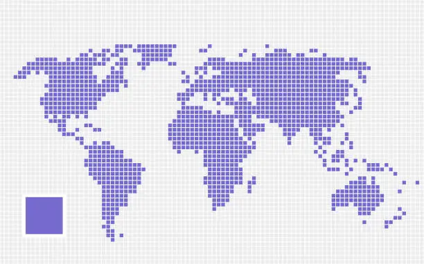 Abstrakte Weltkarte mit quadratischen Punkten Abstrakte Weltkarte mit quadratischen Punkten