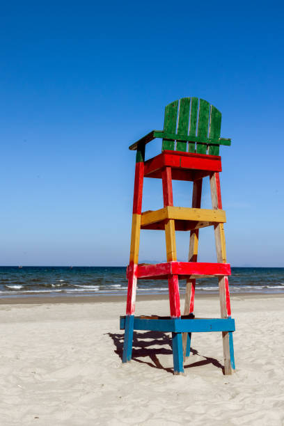 istock Colorful Lifeguard Chair on the Beach 2169758877