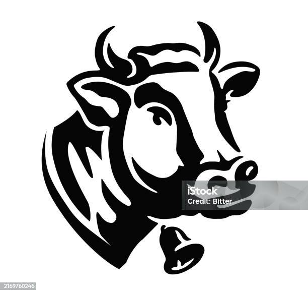 Simbol Sapi Kepala Sapi Hewan Dengan Logo Lonceng Lambang Atau Simbol Peternakan ...