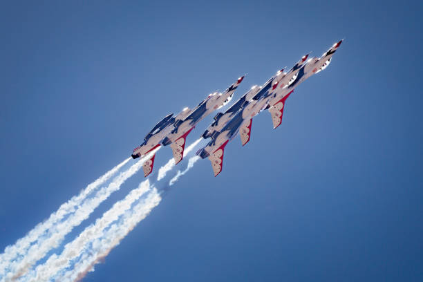 Alamogordo, New Mexico, USA - June 2, 2024: The US Air Force Thunderbirds perform at the 2024 Legacy of Liberty Airshow at Holloman Air Force Base.
