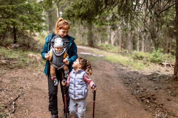 istock Family morning walk in forest. 2169767689