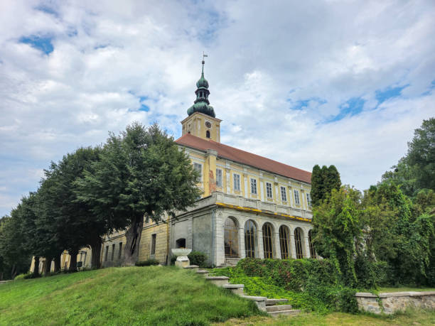 Olesnica Mala, Poland - July 25, 2024: Renaissance Palac in Olesnica Mala at cloudy day.
