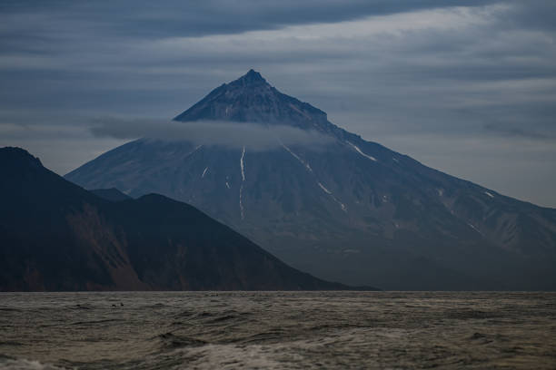 Beautiful landscape of a large volcano in Kamchatka