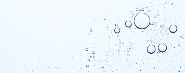 istock Blue texture of cosmetic serum with bubbles. Copy space. 2169772544