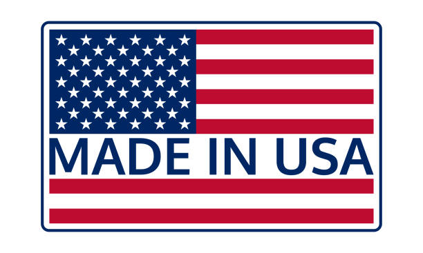 istock Made in USA banner with US flag logo, label or icon. American symbol design. Vector illustration. 2169773822