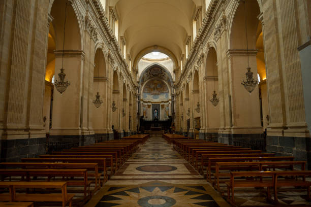 Catania, Italy - May 18, 2024: Cathedral of St. Agatha, interior.
