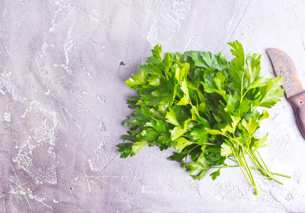istock Fresh parsley on the table. Green parsley. 2169794706