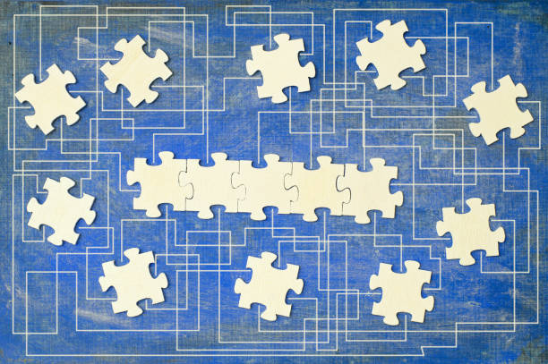 Isolated shot of puzzles piece on white background
