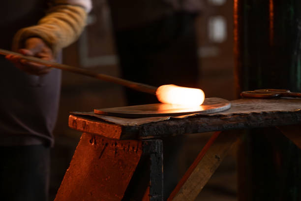 istock Hand blown glass manufacturing. 2169799718