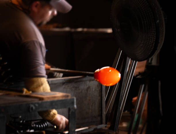 istock Hand blown glass manufacturing. 2169799723