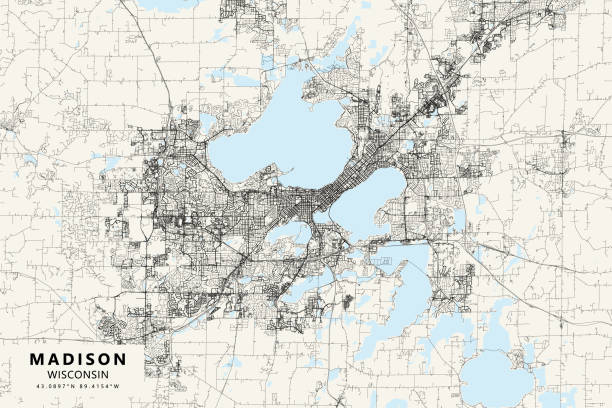 Madison Wisconsin Usa Vector Map Stock Download Image Madison Wisconsin Usa Vector Map 